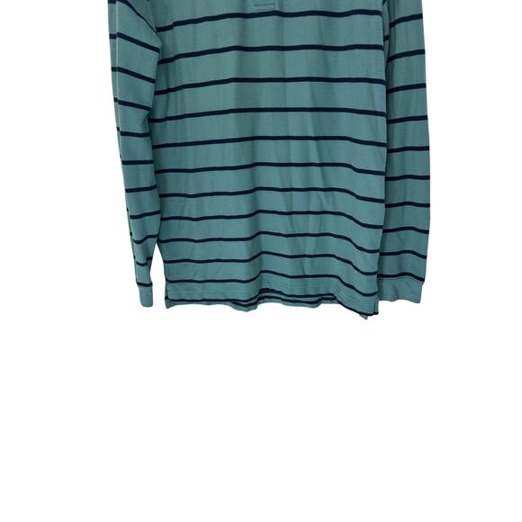 L.L. Bean Men's Green Striped Casual Traditional Fit Long Sleeve Polo Shirt Med - Picture 6 of 11